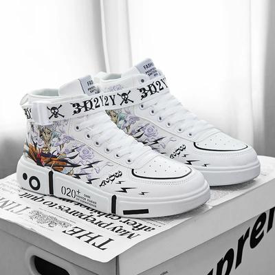 Fashion White Skateboard Shoes Men Casual Sneakers 2024 Autumn High Top Designer Anime Sneakers Shoes Women Zapatillas De Hombre