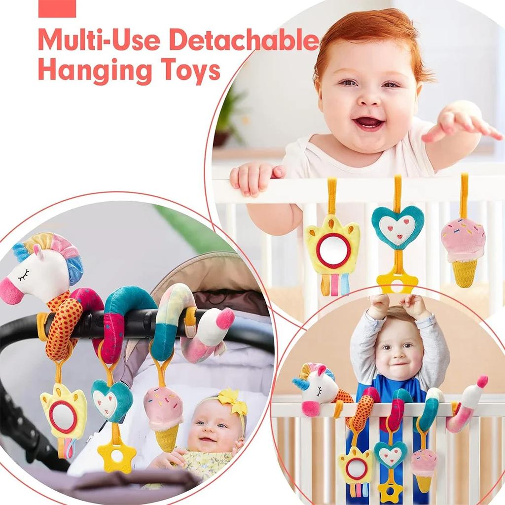 Baby Toys Colored Unicorn 0 12 Months Kids Bed Hanging Safety Seat Toy In Car Newborn Toys Mobile Baby Rattle Bebe Stroller Doll