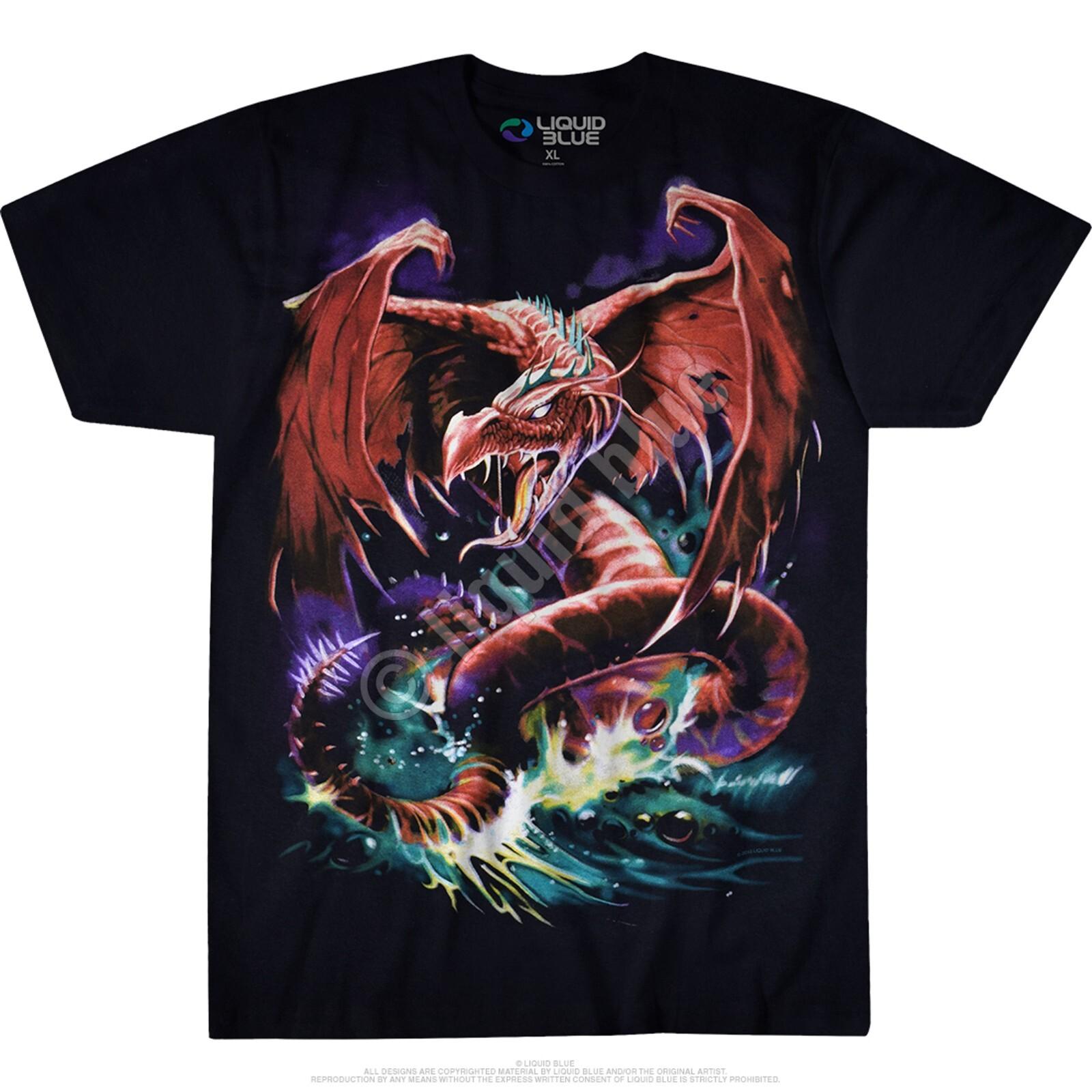Great Wyrm Liquid Blue Dragon Great Worm Mens T-shirt -NEW M
