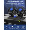 Dual Head Car Fan 12V 24V 5V Rotation Cooling Fan for Car 3-Speed Adjustable Auto Air Fan Portable Electric Fan SUV Truck
