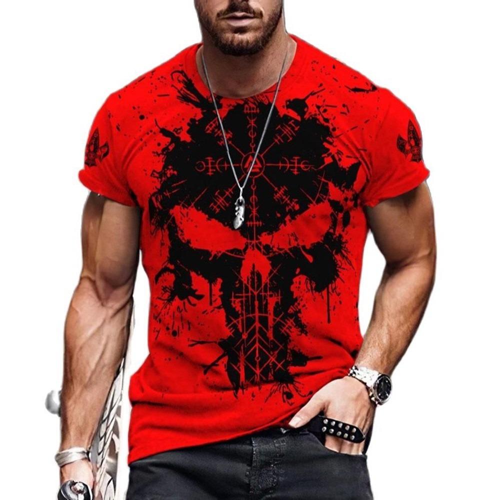 3D printed men's T-shirt summer casual round neck short sleeved T-shirt unisex street T-shirt top