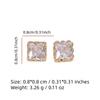 Simple Square Zirconia Stud Earrings for Women Golden Earring Jewelry Party Accessories
