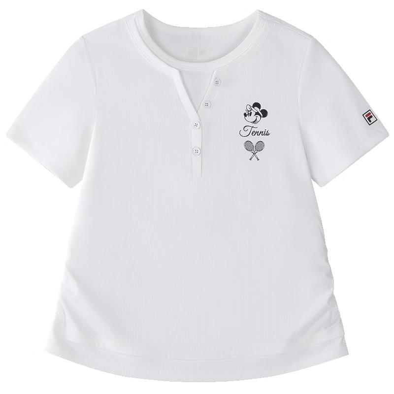 FILA Disney Mickey Collaboration Girls 2026 Summer Short Sleeve T-Shirt 160