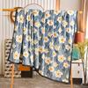 White Floral Throw Blanket Luxury Warm Fuzzy Soft Cozy Flannel Blanket for Home Sofa Couch Chair Decorative Bedroom Bed Blankets