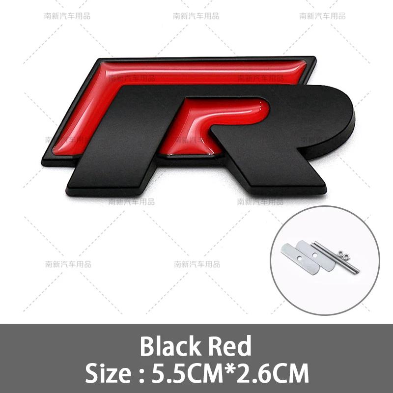 RUNTB1 VW 2026 Hot 3D Metal R Grille Badge Rear Tail Trunk Emblem Decal Stickers For Volkswagen VW Polo Passat Golf Jetta Tiguan Sagita