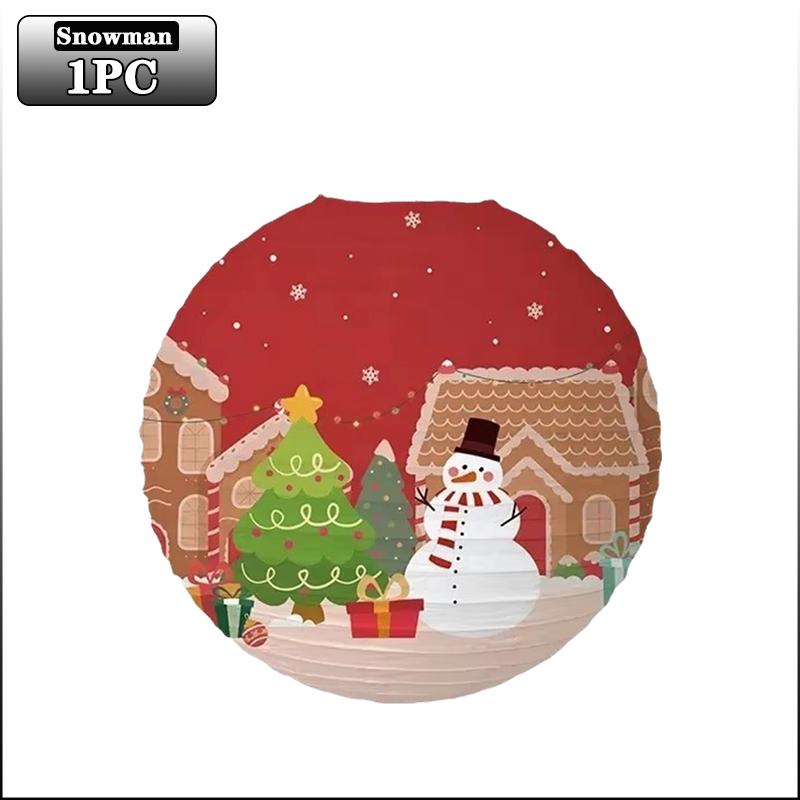 1-20PCS Christmas Paper Lanterns Santa Snowman Reindeer Hanging Lanterns for Xmas Party Decorations Holiday Home Decor Gifts