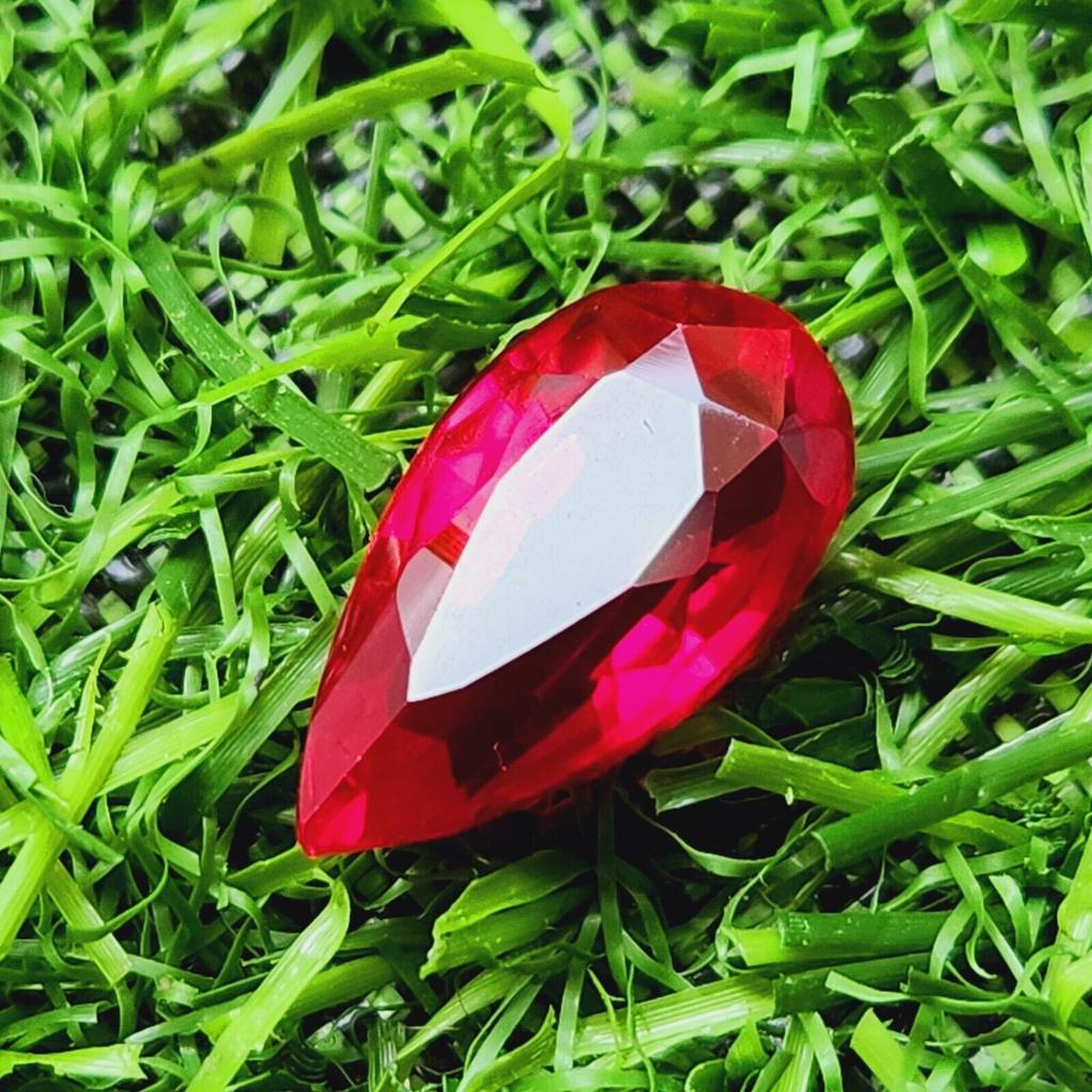 6.65 Ct Heated Ceylon Red Ruby Pear Cut Faceted Loose Gemstone