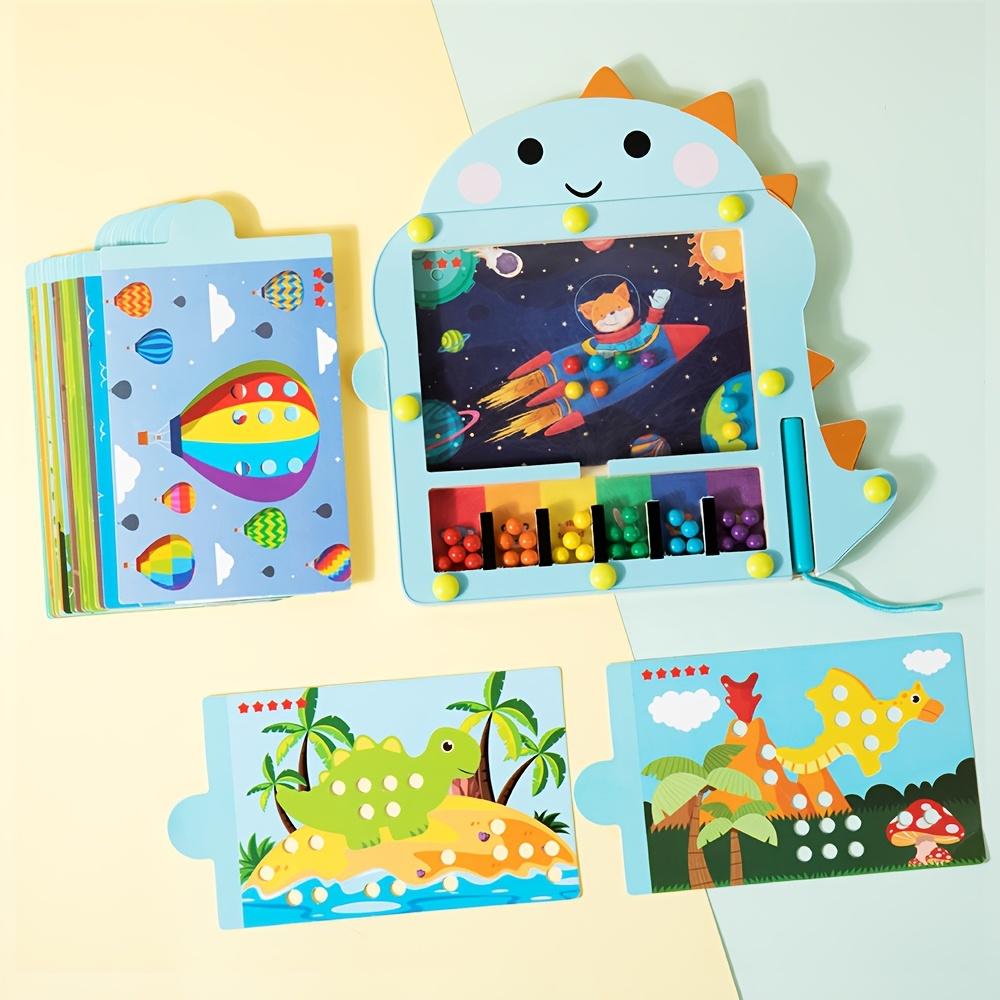 

Магнитный лабиринт «Яйцо динозавра», Деревянная развивающая игрушка для развития мелкой моторики, Сортировка по цветам и счет, Обучающее занятие для малышей One Size