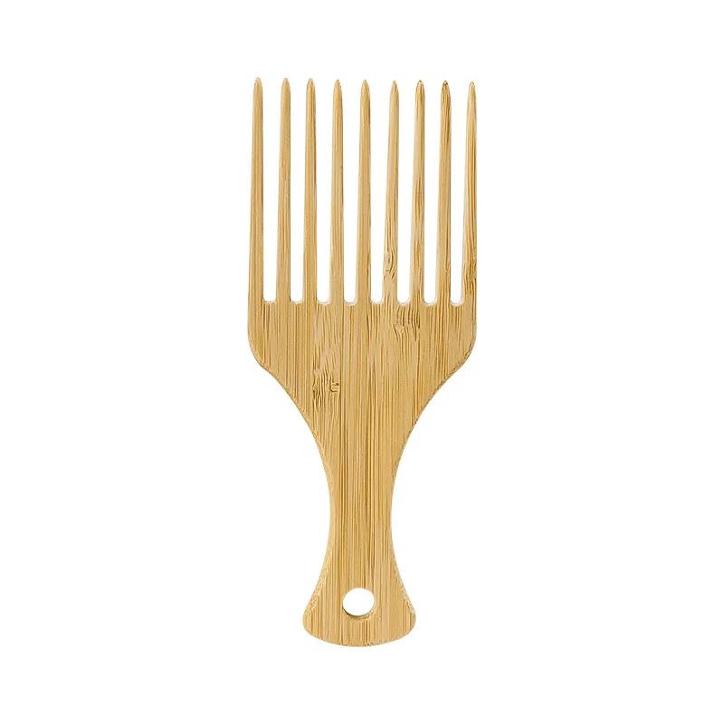 Natural Bamboo Wooden Hair Combs Anti-Static Afro Fork Comb Wide Tooth Combs Rat Tail Hair Brush Women Barber Styling Tools