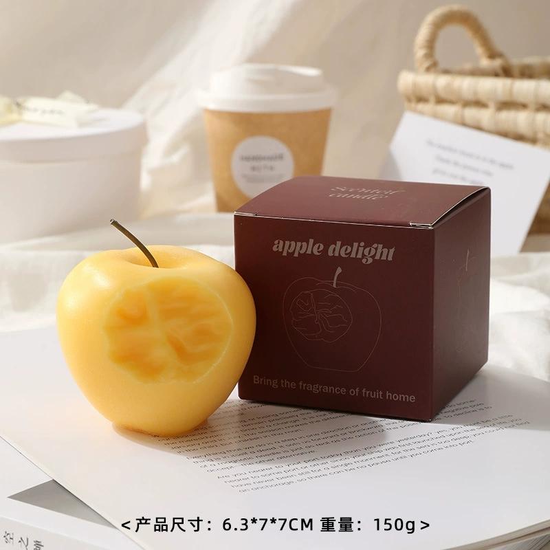 1Pc Apple Shaped Scented CandleSoy Wax Fruit Candle Ornament, Festive Gift Idea for Bedroom Home Decor & Holiday Gifting