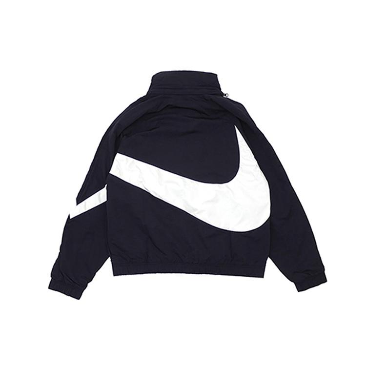 Men's Nike Half Zipper Big Swoosh Jacket Us Edition Black AJ1404-010