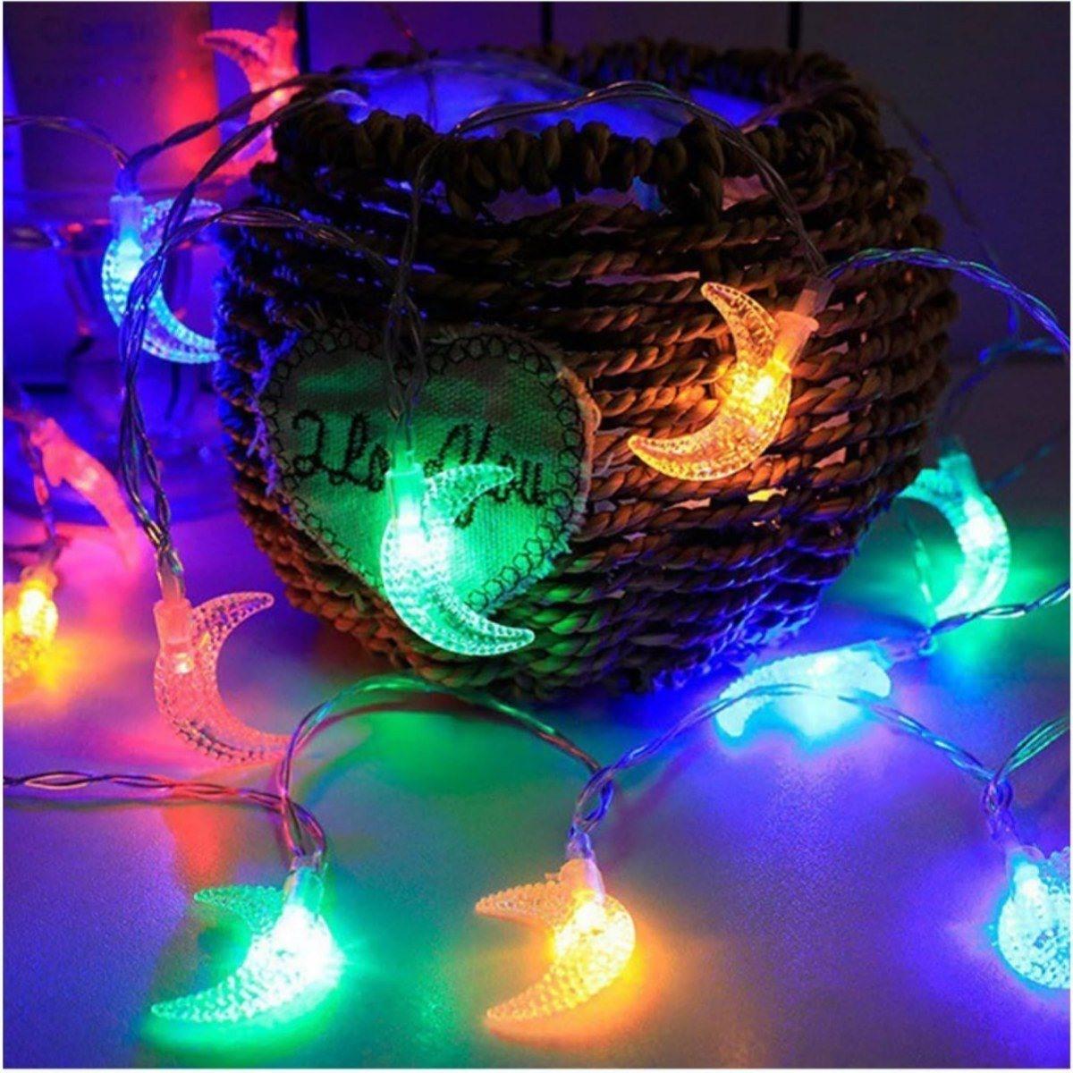 

1pc Moon LED String Lights Middle Eastern Festival Atmosphere Lighting Suitable For Ramadan Living Room Wedding Holiday Decor 1.5M10LED