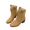 Autumn new fashion boots women's simple thick heel heightened fleece thickened warm versatile and comfortable women's boots