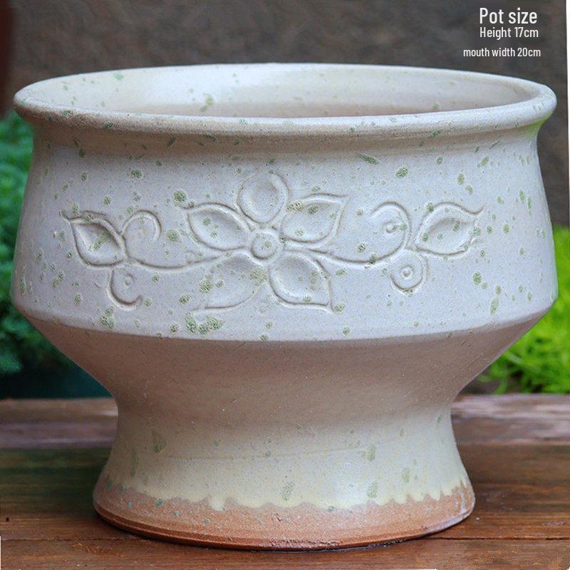 Sonderangebot: Retro Terrakotta Hoher Blumentopf für Sukkulenten oder Rettich