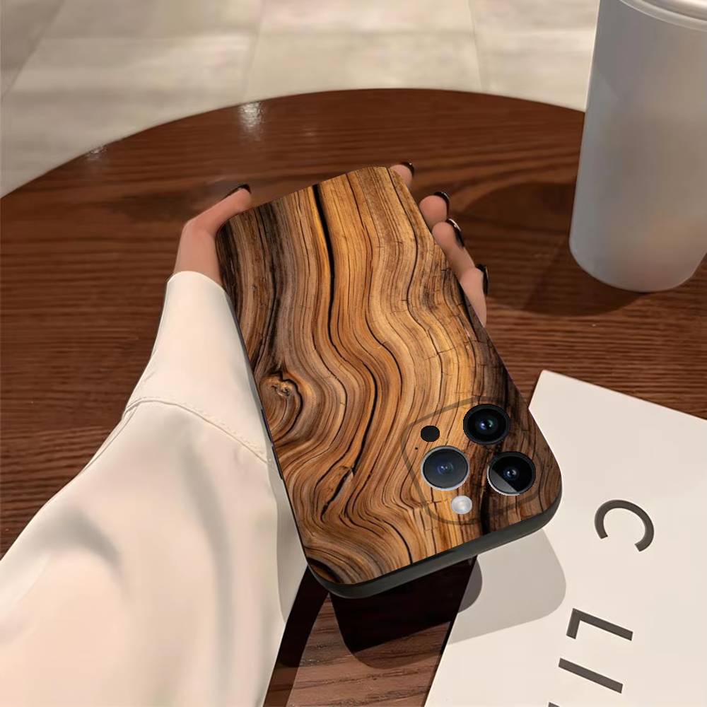 Natural Wood Phone Case for iPhone 17,16,15,14,13,12,11,Pro,X,Xs,Max,Plus Shockproof Cover