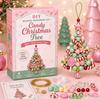 DIY Christmas Tree Beaded Ornament Kit Hand‑make Hanging Pendant with Crystal Tassel for Xmas Tree Holiday Home Party Decor