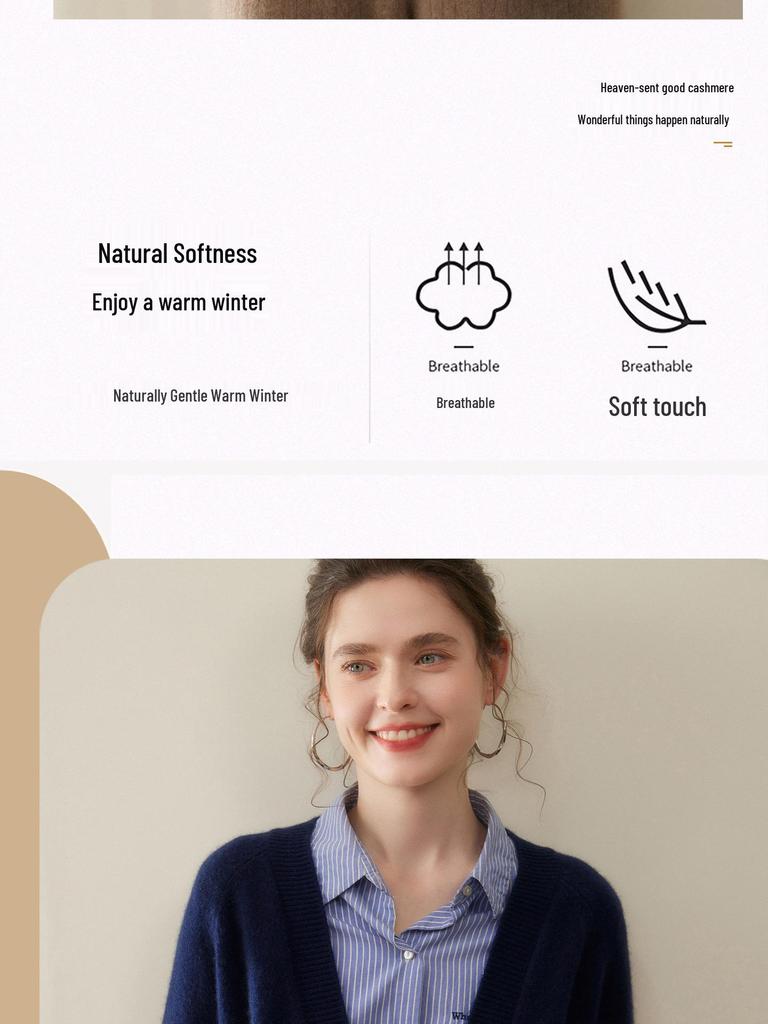 Thickened Autumn/Winter V-neck Cashmere Cardigan: Slimming Knitted Sweater for Women, Versatile and Stylish