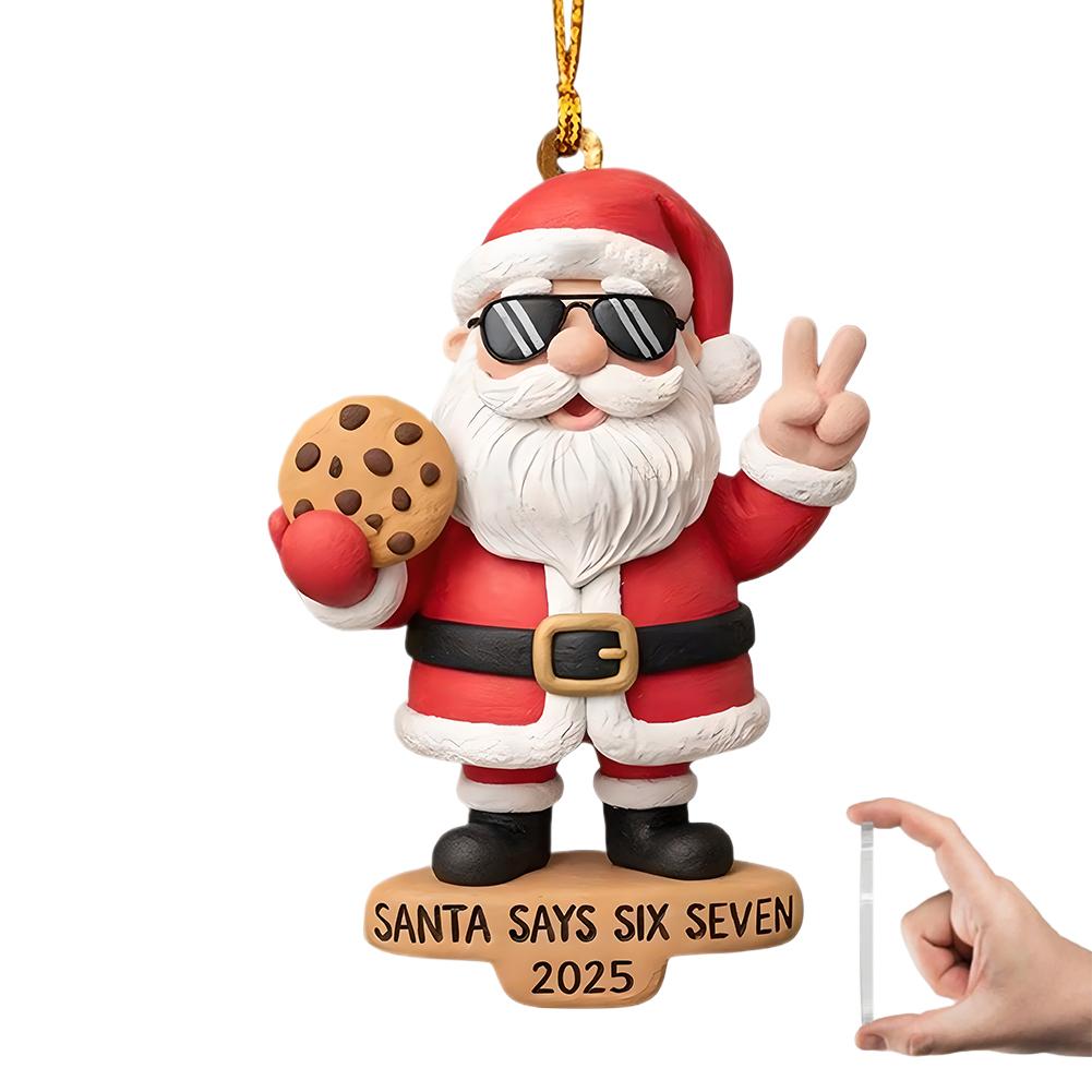Funny 2D Acrylic 67 Christmas Ornament Ornaments Number 67 Gift Christmas Tree Hanging Decoration Holiday Keychain Gifts