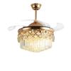 European Crystal Ceiling Fan Chandelier: Luxury Invisible Fan for Bedroom, Dining, or Living Room