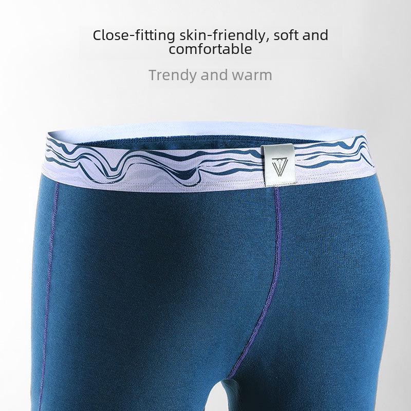 Men's Thick Fleece One-Piece Trousers: Warm Winter-Autumn Cotton Wool Tights