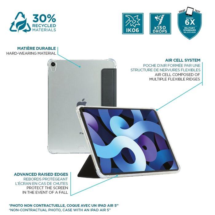 Coque pour iPad Pro 11'' 2024 M4, Protection Antichoc avec Coins Renforcés &amp; Porte-Stylet, Noir/Transparent