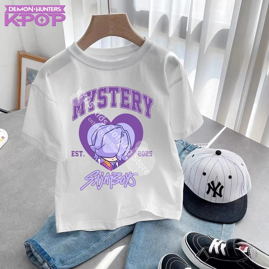 KPop Lovci démonů Saja Chlapci Dětské oblečení Léto Kreslené Derpy Tygří oblečení Móda Chlapecké tričko Bavlna Dětská trička