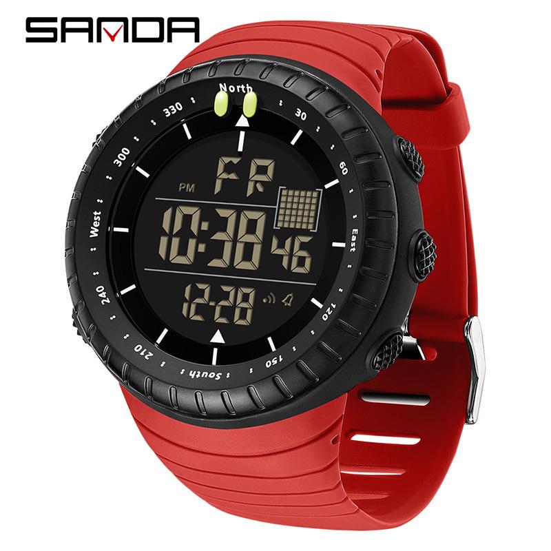 Sanda Cold Light Large Screen Waterproof Digital Sports Watch