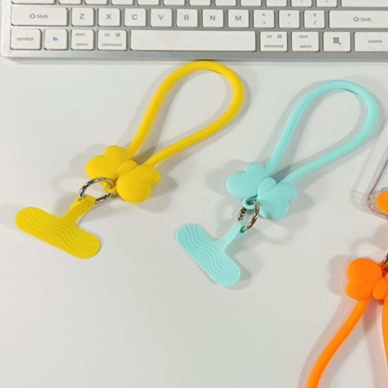 Fashionable Butterfly Design Phone Wrist Strap Soft Silicone Mobile Phone Lanyard For Daily Convenience