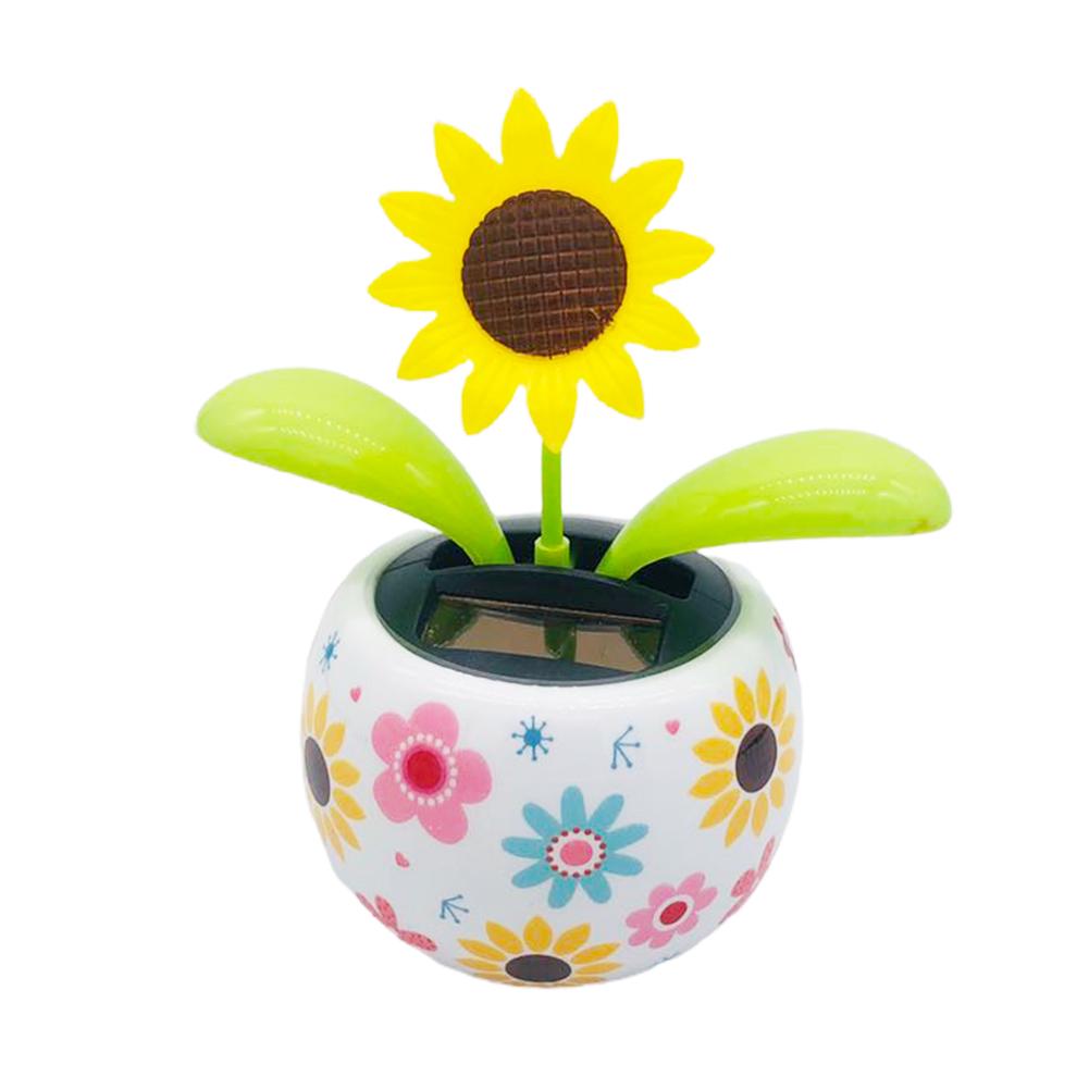 Solar Powered Flower Dancing Toy Car Pendant For Car Styling Dahsboard Ornaments Home Decoration Nodding Swinging Dancing Toy