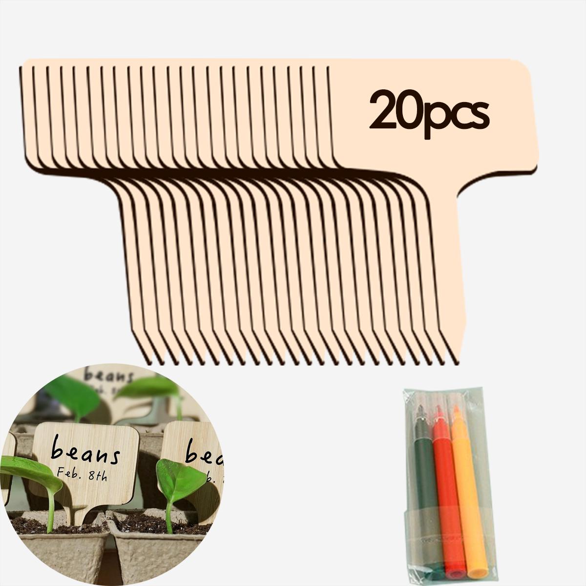 

100pcs T-shaped Plant Mark White PVC Material Garden Plant Classification Label Garden Ground Label Plant Waterproof Label
