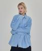 CARGOBROS FOR WOMAN Oversized Rolling Denim Shirt (Light Blue)
