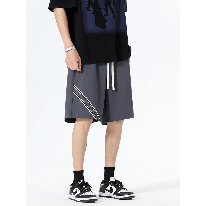 Wassup Diagonal Stripe Sports Shorts for Men, New Summer Style, Trendy and Versatile, Couple's Five-Point American Casual Sweatpants