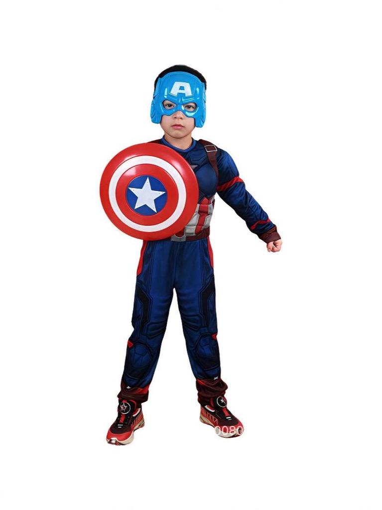 Captain America Muscle Costume for Kids & Adults - Anime Cosplay Performance Outfit