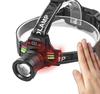 Hands Free Induction Headlamp Zoomable LED Head Light Multi Color Light Strobe Mode Outdoor Camping Work Light