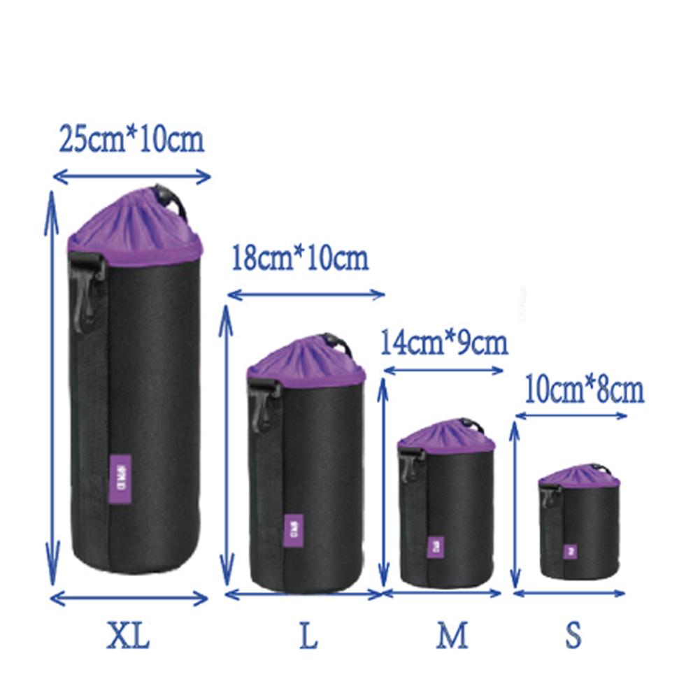 Neoprene SLR Camera Lens Pouch Case Drawstring Shockproof Soft Protective Bag