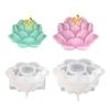 3D Lotus Silicone Mold Jar Diy Aromatherapy Candle Mould Pot Handmade Jewelry Storage Box Making Concrete Candle Jar Planter
