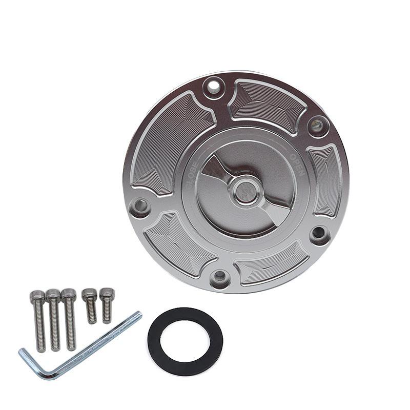 SH-L6005: Quick-release aluminum alloy fuel tank cap for motorcycle modifications.