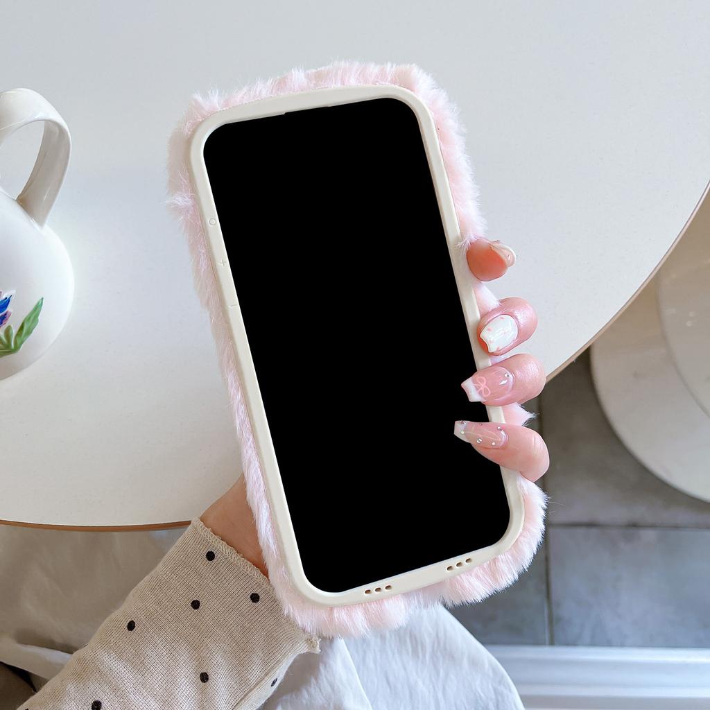 Plush Multicolored Love Mobile Phone Case for Apple 17PROMAX Lens Holder 15 Autumn and Winter 14 Fluffy 11