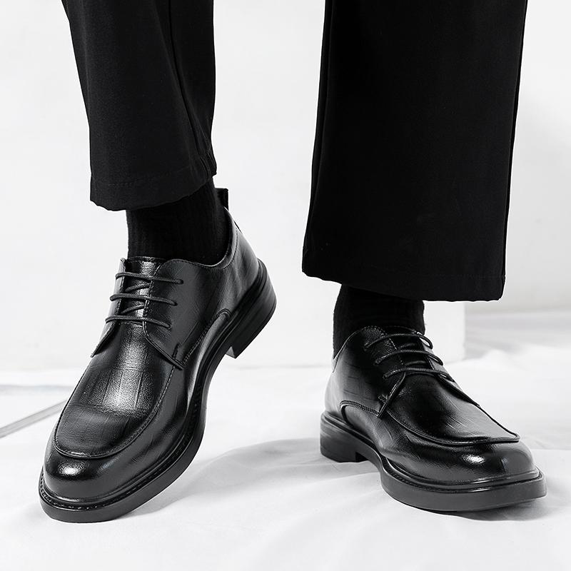 Black Classic Men's Leather Shoes Luxury Design Casual Style Work or Daily Business Office Party Dress Up Groom Wedding Shoes