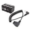 D Tap to Double Sided NP F550 570 770 970 Dummy Battery Power Adapter with 5 12V Type C Output Flexible Spring Cable