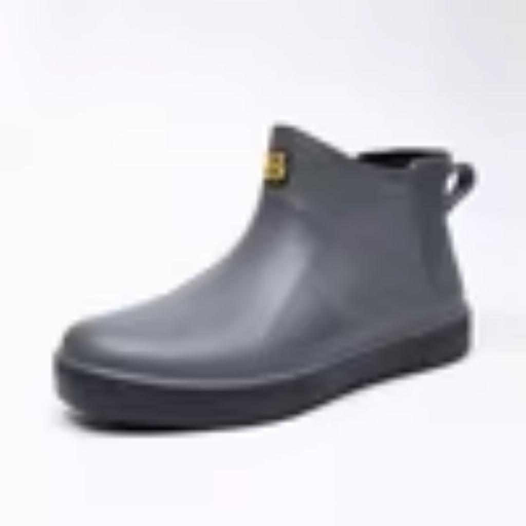 Stock Available Low-Top Thermal Gumboot Waterproof Rubber Boots Fabric Lining Upper Rain Boots