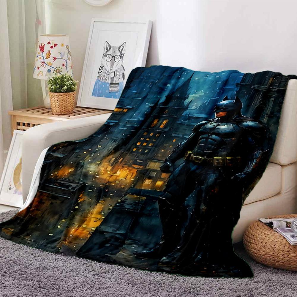

1pc Batman Cityscape Flannel Blanket Soft Warm Throw for Home, Office, Travel, All-Season Cozy Bedding GiftL1032 80cmx120cm(31inx47in)
