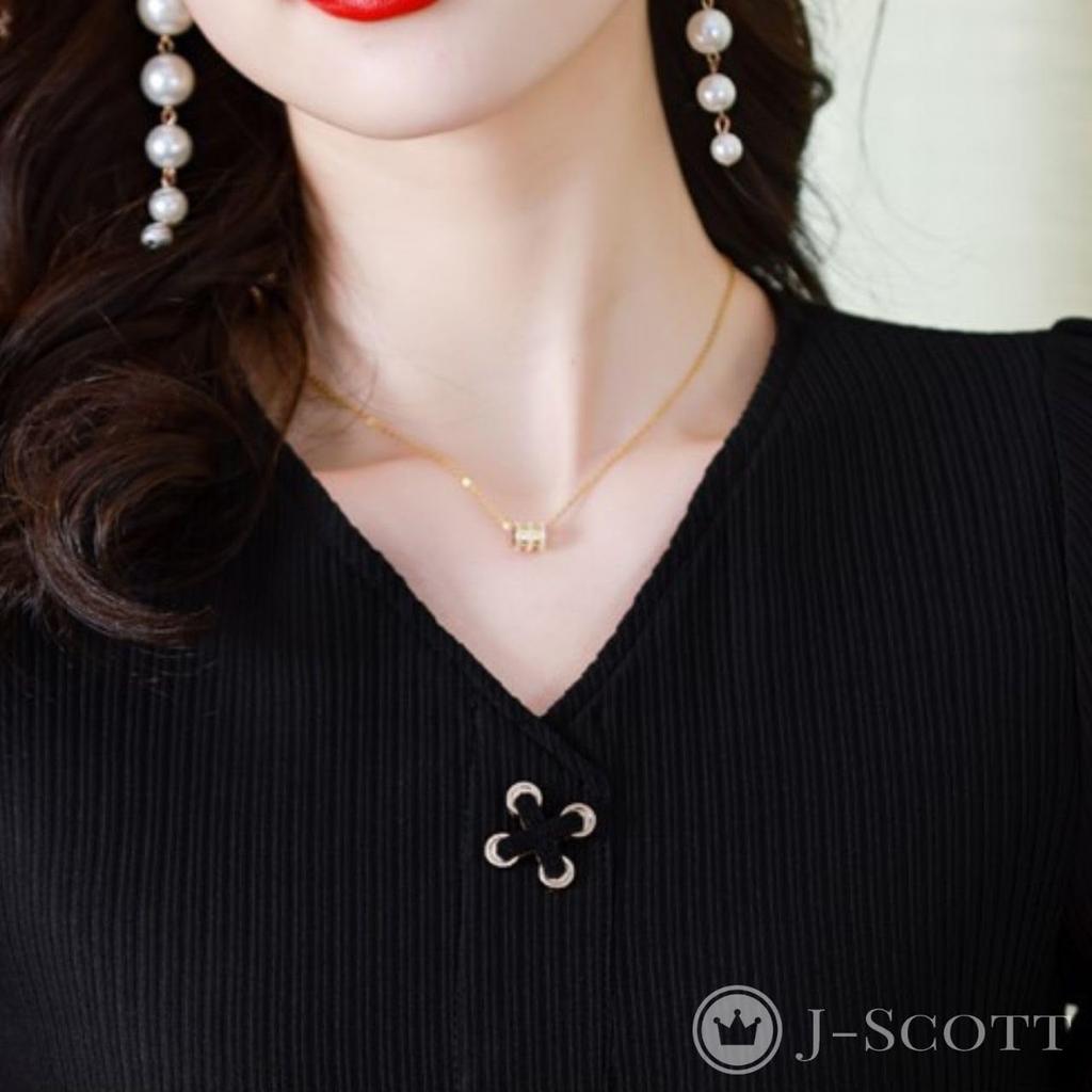 J-Scott JS65-BK-S Stylish Button-Down Top, 3/4 Sleeves, Collarless, Zippered, V-Cut Hem, Black