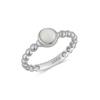 S925 Sterling Silver Opal Bead Ring - European & American Style Fashion Jewelry for Women