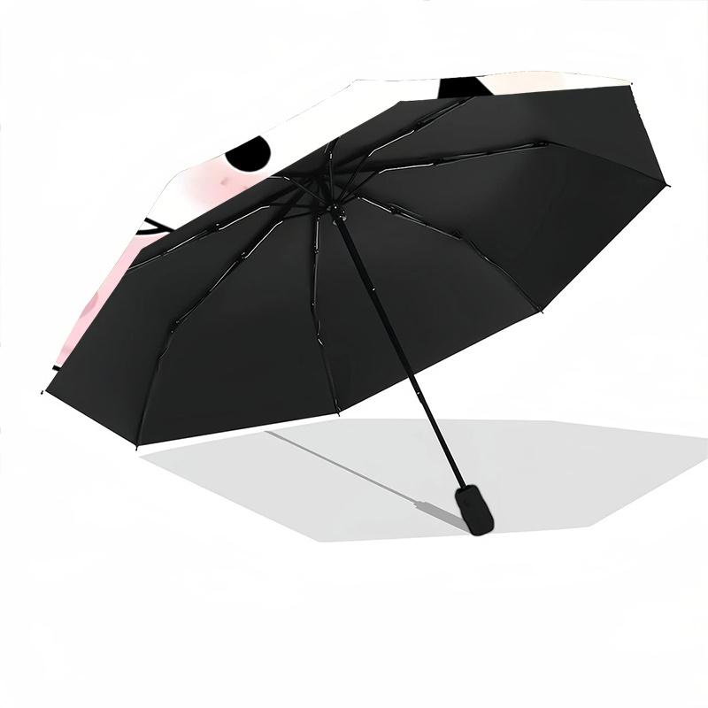 1pc Strawberry Cherry Heart Automatic Opening/Closing Umbrella with Foldable Design, 8-Bone Iron Frame Outdoor Umbrella for Fans, Travelers, Daily Use