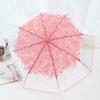 Sakura Transparenter Regenschirm Dreifach faltbar Winddicht Regendicht Koreanischer süßer Mini Einfacher Taschenschirm