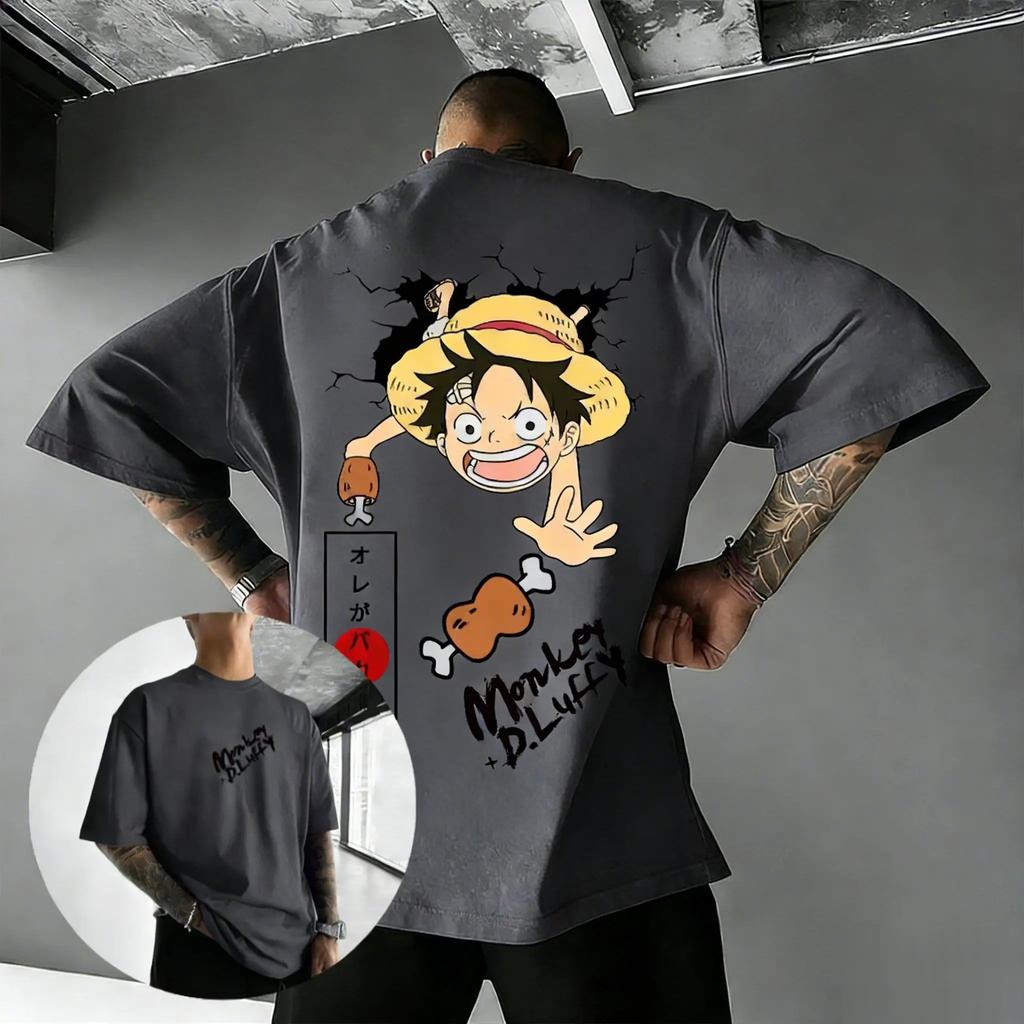 Übergroßes One Piece Luffy Anime Grafik T-Shirt Mann Frau Baumwolle Kurzarm-Tee Streetwear 2026 Sommer Neu Lässig Y2k Kleidung