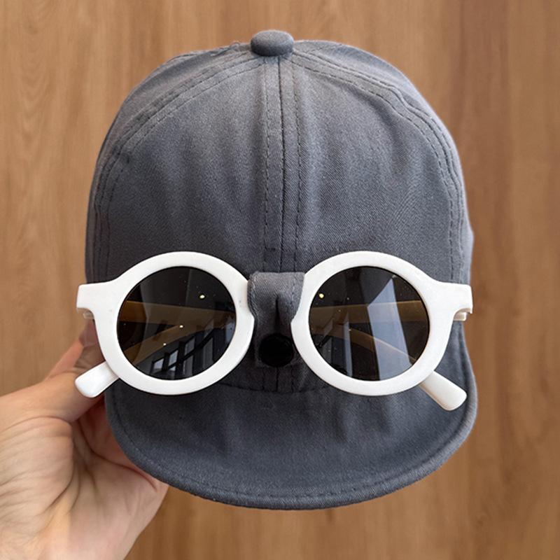 

Корейская детская шляпа от солнца Летняя тонкая бейсболка с мягким козырьком Большой козырек Солнцезащитные очки Съемная уличная детская шляпа 48-50Cm