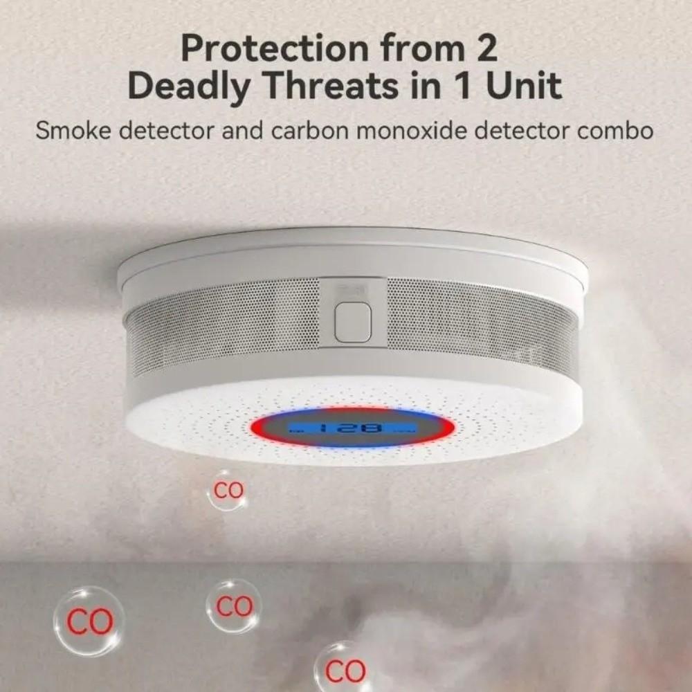 2 in 1 Carbon Monoxide Detector Portable CO Monitor Air Quality Monitor Smoke Alarm  Garage