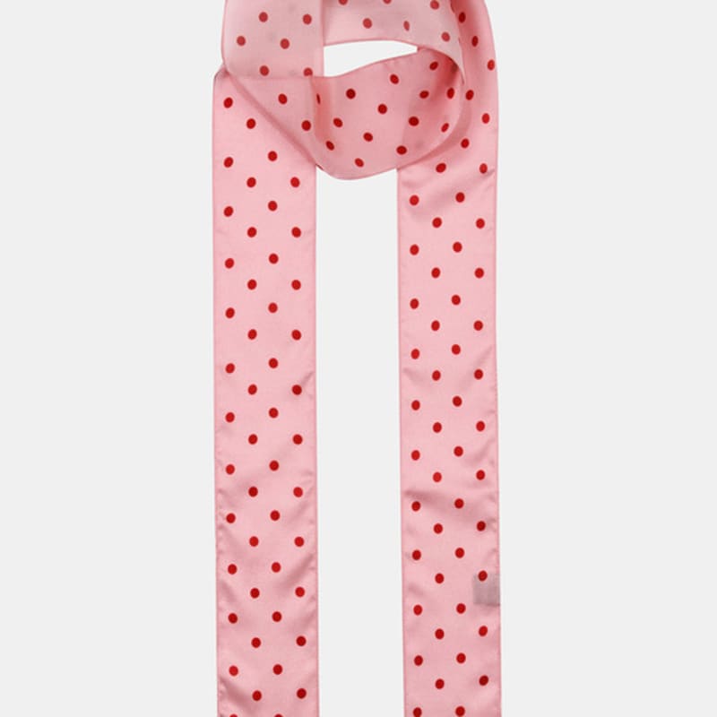 RECLOW DOT SILK LONG SCARF PINK